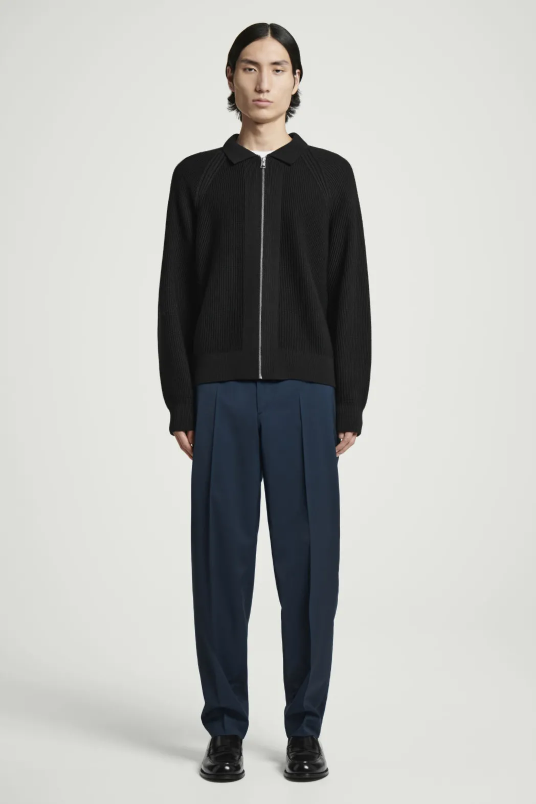 Sale COS STRAIGHT-LEG WOOL PANTS - REGULAR NAVY