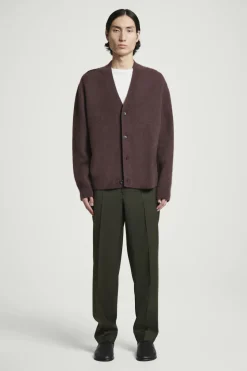 Online COS STRAIGHT-LEG WOOL PANTS - REGULAR DARK KHAKI