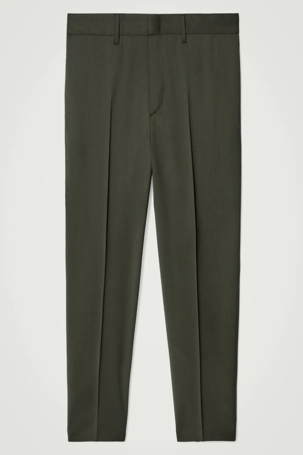 Online COS STRAIGHT-LEG WOOL PANTS - REGULAR DARK KHAKI
