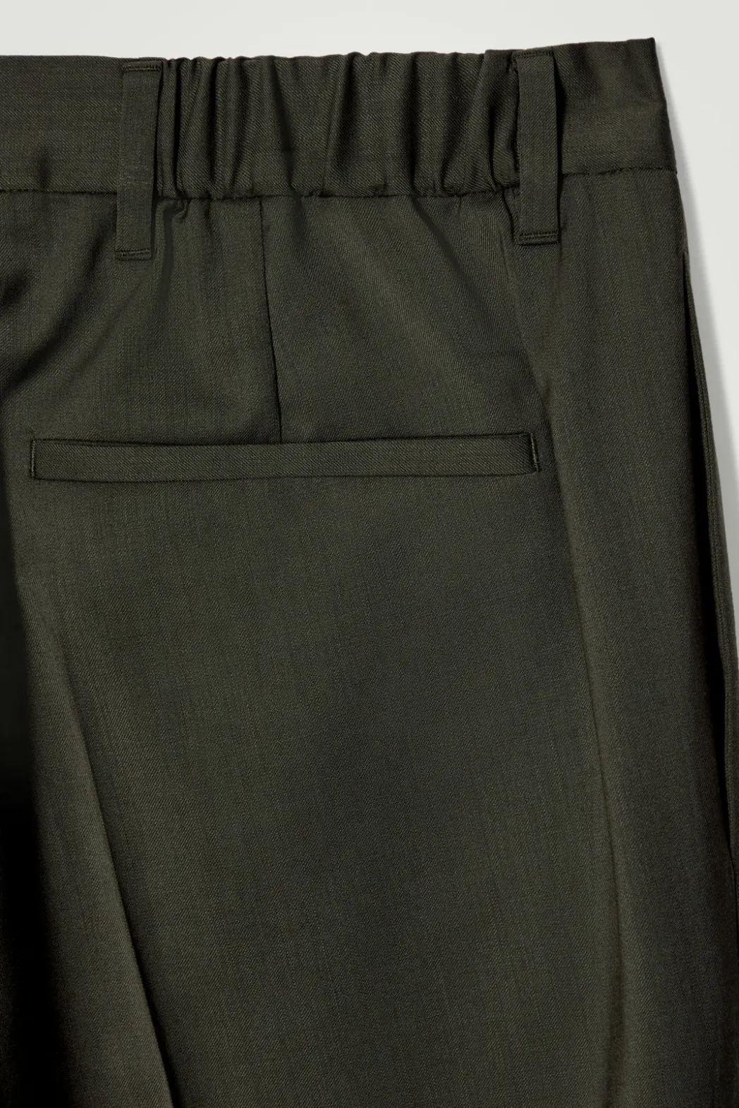 Online COS STRAIGHT-LEG WOOL PANTS - REGULAR DARK KHAKI