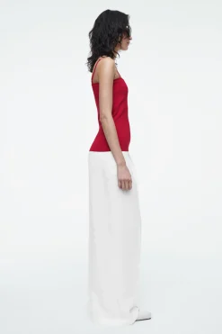 Online COS STRAPPY RIB-KNIT BANDEAU RED