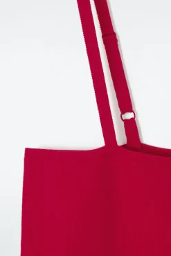 Online COS STRAPPY RIB-KNIT BANDEAU RED