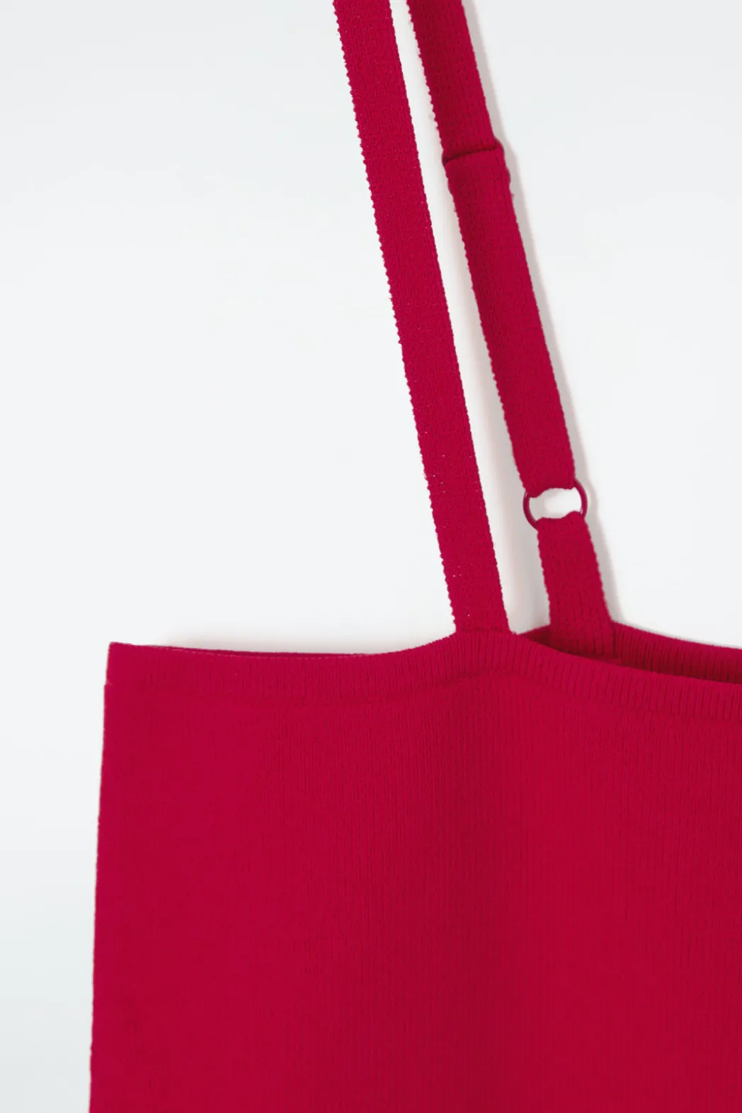 Online COS STRAPPY RIB-KNIT BANDEAU RED