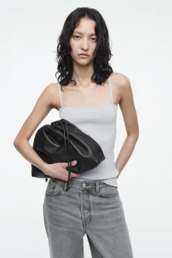 COS STRAPPY RIB-KNIT BANDEAU LIGHT BLUE