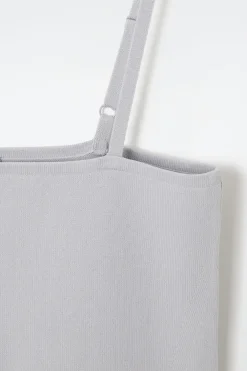 COS STRAPPY RIB-KNIT BANDEAU LIGHT BLUE