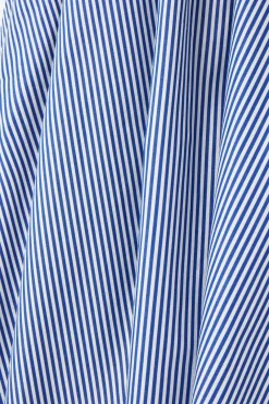 COS STRIPED A-LINE MIDI DRESS BLUE / STRIPED