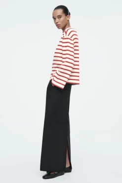 Online COS STRIPED BOAT-NECK TOP RED / STRIPED