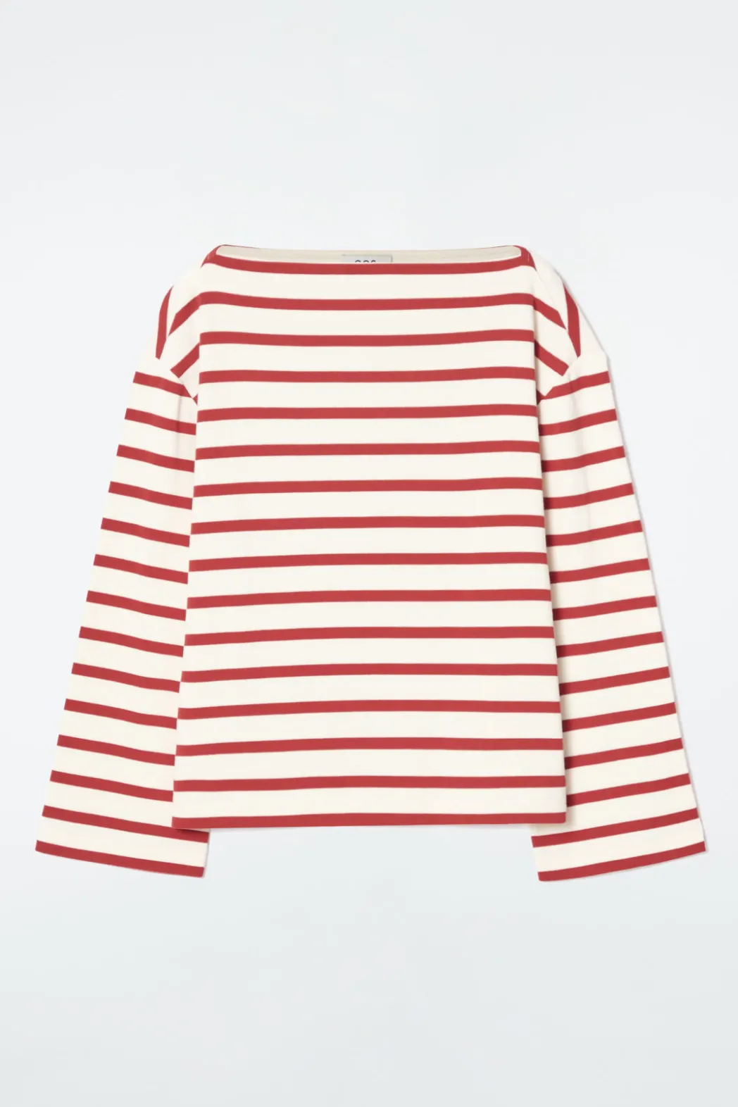 Online COS STRIPED BOAT-NECK TOP RED / STRIPED