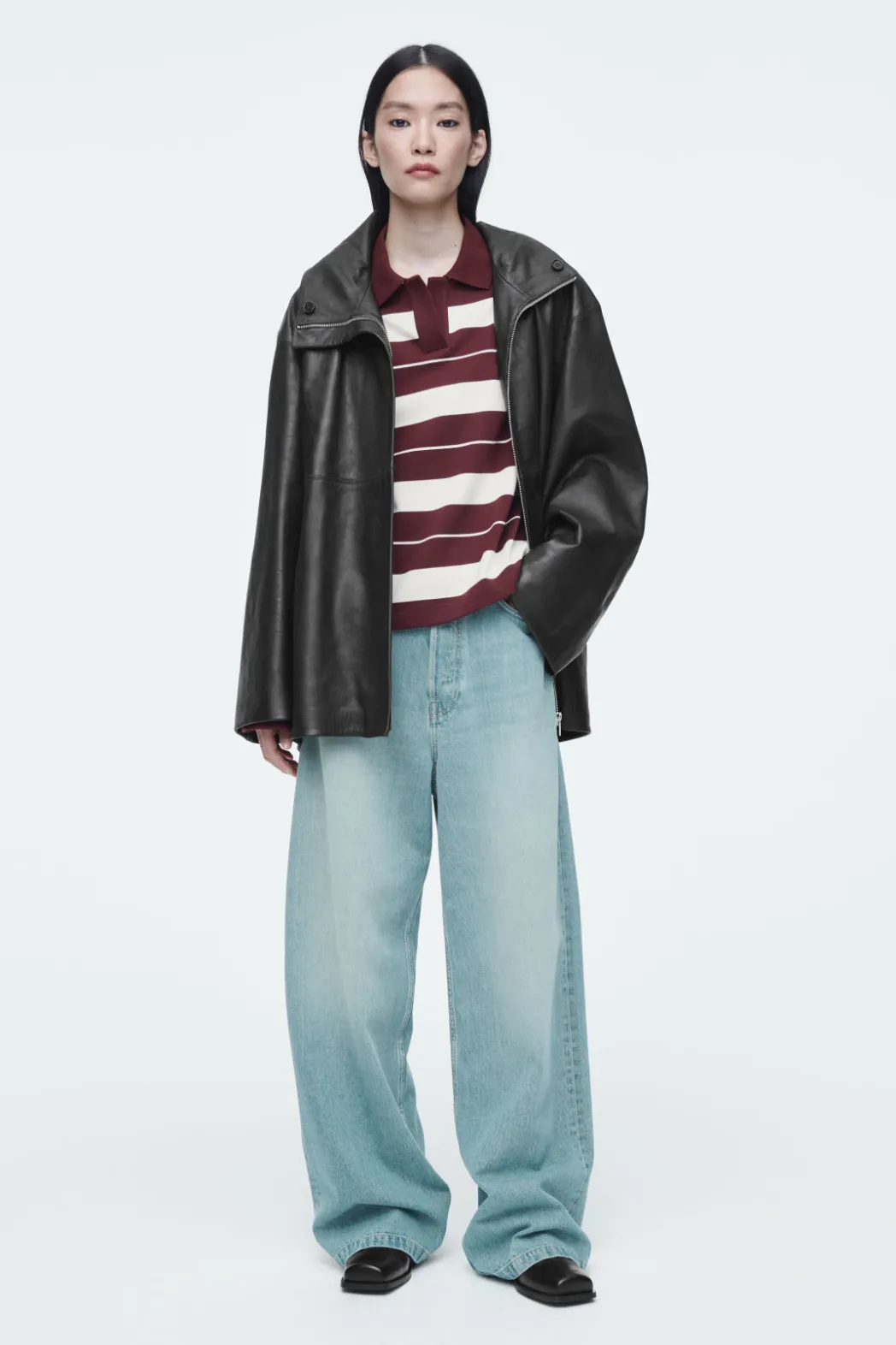 Clearance COS STRIPED JERSEY RUGBY SHIRT BURGUNDY / STRIPED