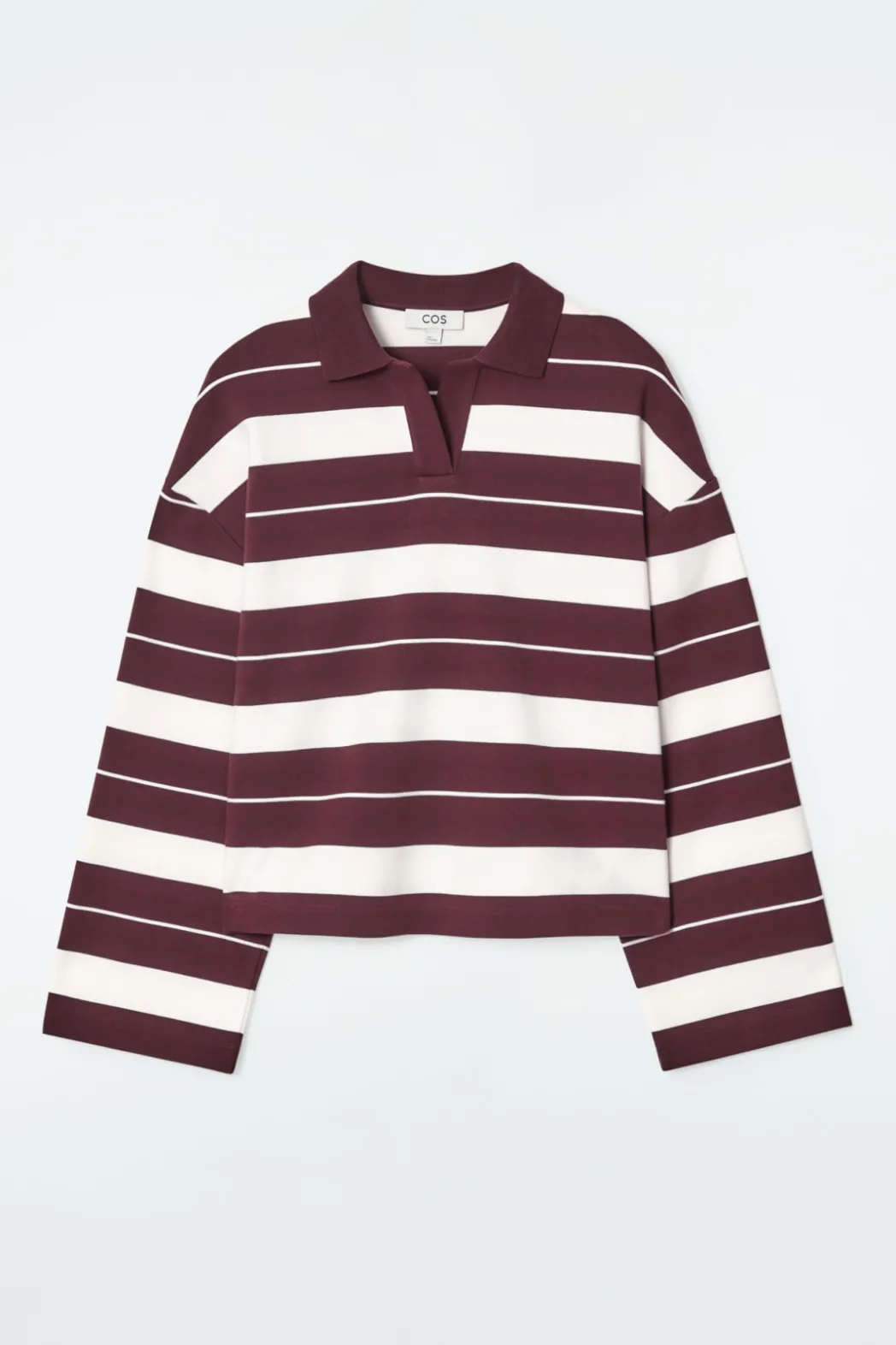 Clearance COS STRIPED JERSEY RUGBY SHIRT BURGUNDY / STRIPED