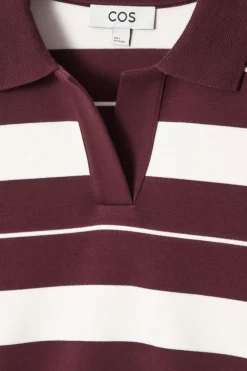 Clearance COS STRIPED JERSEY RUGBY SHIRT BURGUNDY / STRIPED