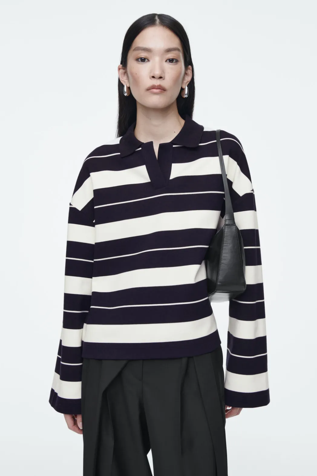 Sale COS STRIPED JERSEY RUGBY SHIRT NAVY / STRIPED