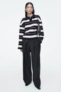 Sale COS STRIPED JERSEY RUGBY SHIRT NAVY / STRIPED