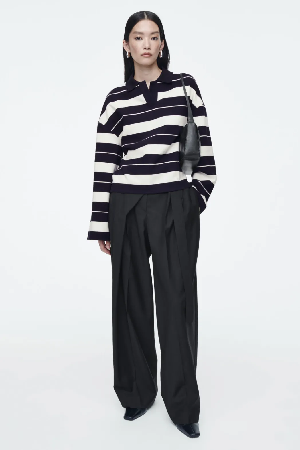Sale COS STRIPED JERSEY RUGBY SHIRT NAVY / STRIPED