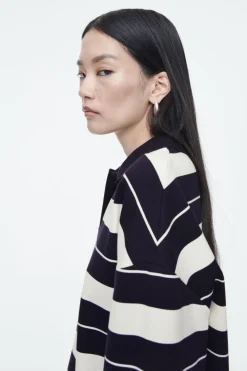 Sale COS STRIPED JERSEY RUGBY SHIRT NAVY / STRIPED