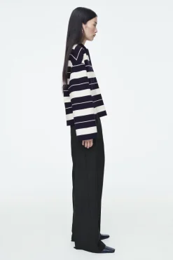 Sale COS STRIPED JERSEY RUGBY SHIRT NAVY / STRIPED