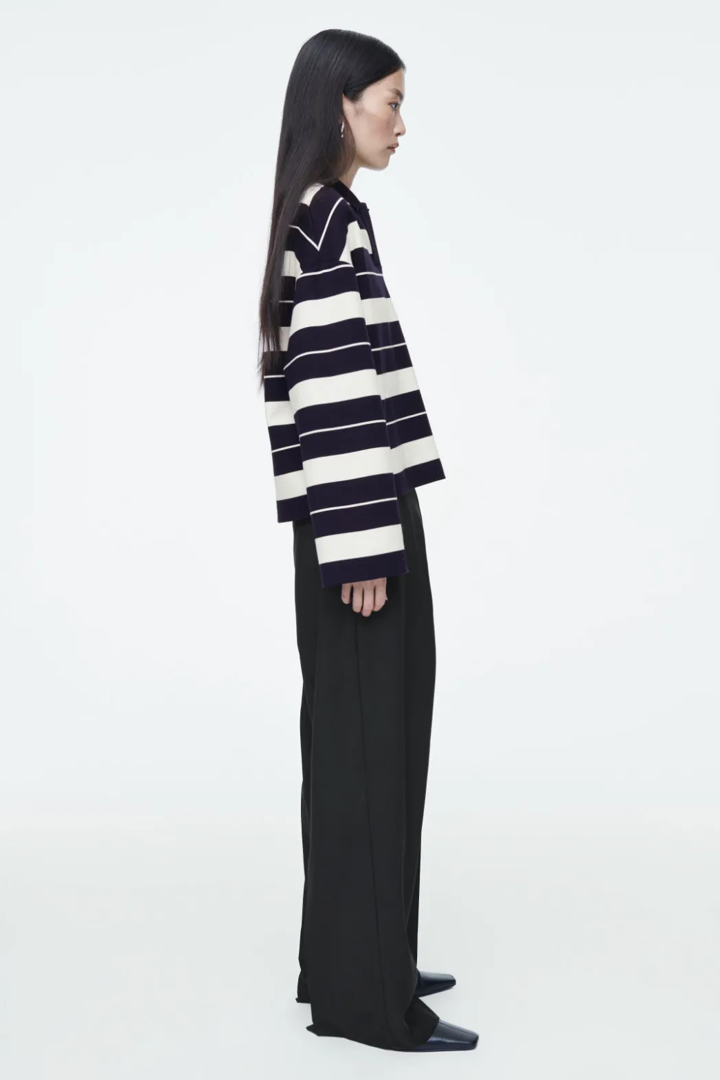 Sale COS STRIPED JERSEY RUGBY SHIRT NAVY / STRIPED