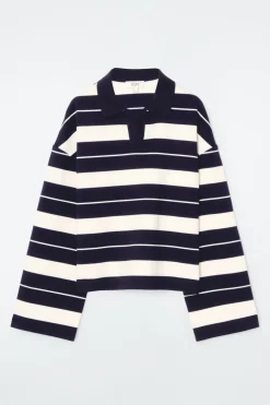 Sale COS STRIPED JERSEY RUGBY SHIRT NAVY / STRIPED