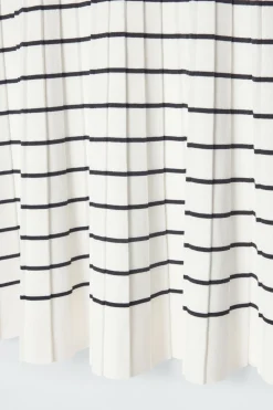 Outlet COS STRIPED KNITTED MINI POLO DRESS IVORY / STRIPED