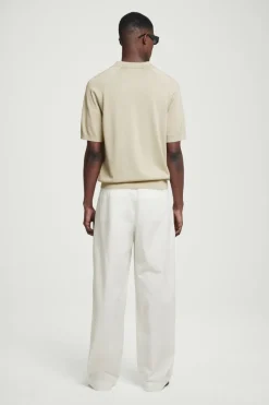 Best COS STRIPED KNITTED POLO SHIRT BEIGE