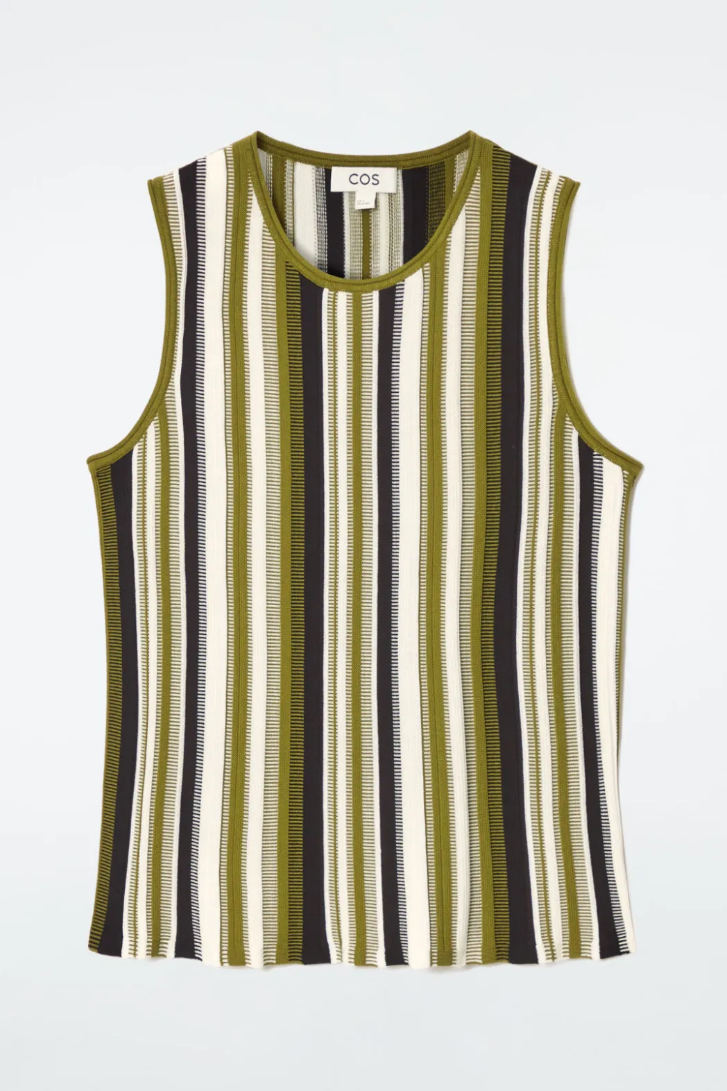 Hot COS STRIPED KNITTED TANK TOP GREEN / STRIPED