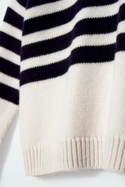 Best COS STRIPED MERINO WOOL SWEATER ECRU / STRIPED