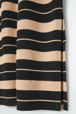 Best COS STRIPED MIDI T-SHIRT DRESS BEIGE / STRIPED