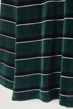 Best COS STRIPED VELVET LONG-SLEEVED POLO SHIRT EMERALD / STRIPED