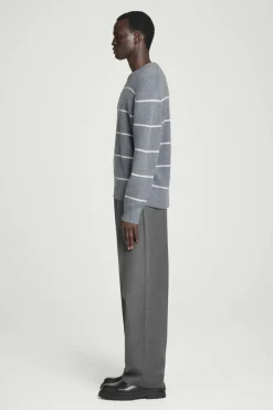 Hot COS STRIPED WOOL AND YAK-BLEND SWEATER GRAY / STRIPED