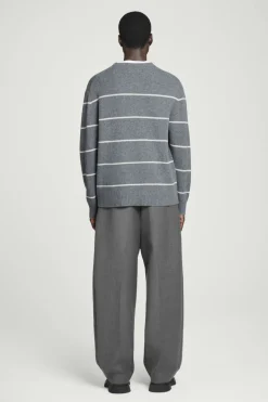 Hot COS STRIPED WOOL AND YAK-BLEND SWEATER GRAY / STRIPED
