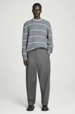 Hot COS STRIPED WOOL AND YAK-BLEND SWEATER GRAY / STRIPED
