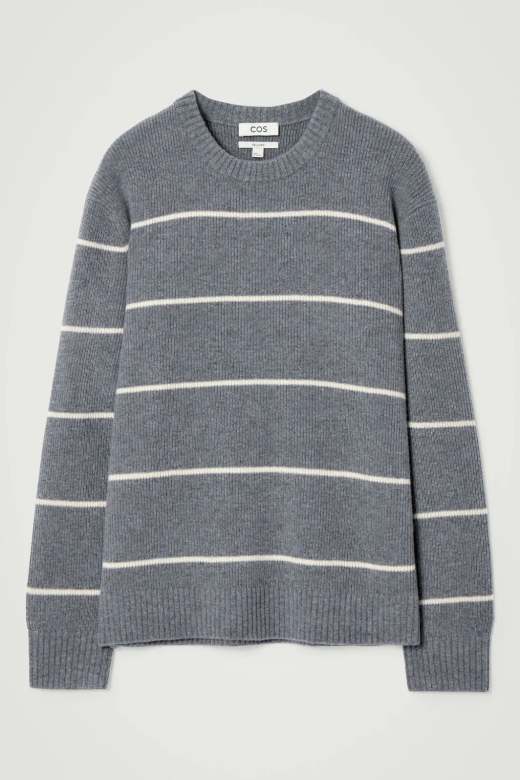 Hot COS STRIPED WOOL AND YAK-BLEND SWEATER GRAY / STRIPED