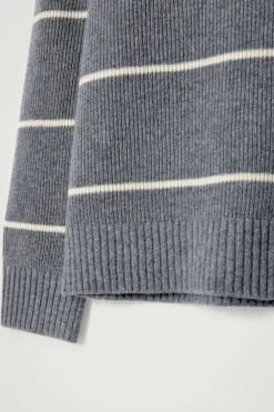 Hot COS STRIPED WOOL AND YAK-BLEND SWEATER GRAY / STRIPED