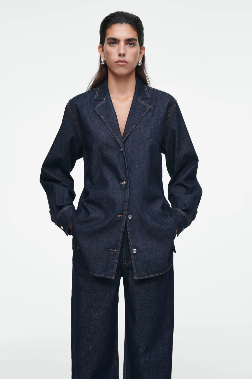 Sale COS TAILORED DENIM SHIRT INDIGO