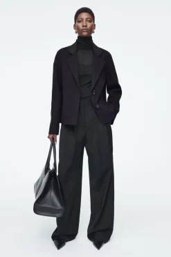COS TAILORED DOUBLE-FACED WOOL JACKET NAVY