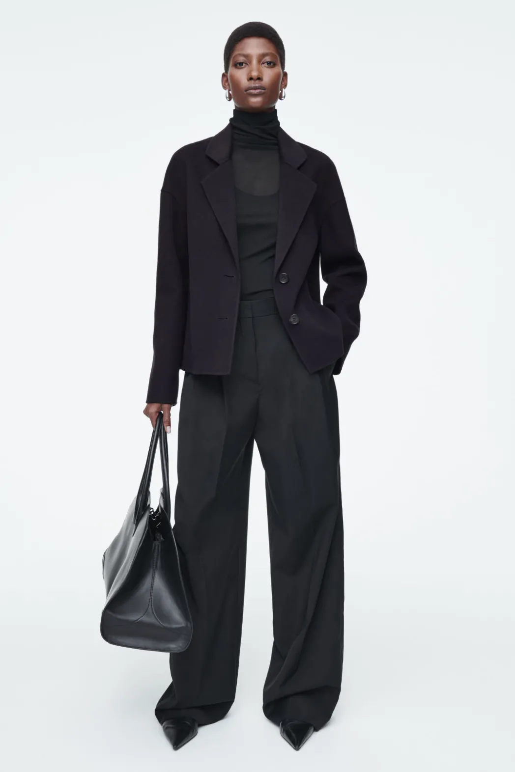 COS TAILORED DOUBLE-FACED WOOL JACKET NAVY