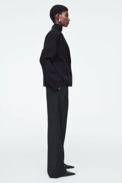COS TAILORED DOUBLE-FACED WOOL JACKET NAVY