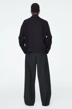 COS TAILORED DOUBLE-FACED WOOL JACKET NAVY