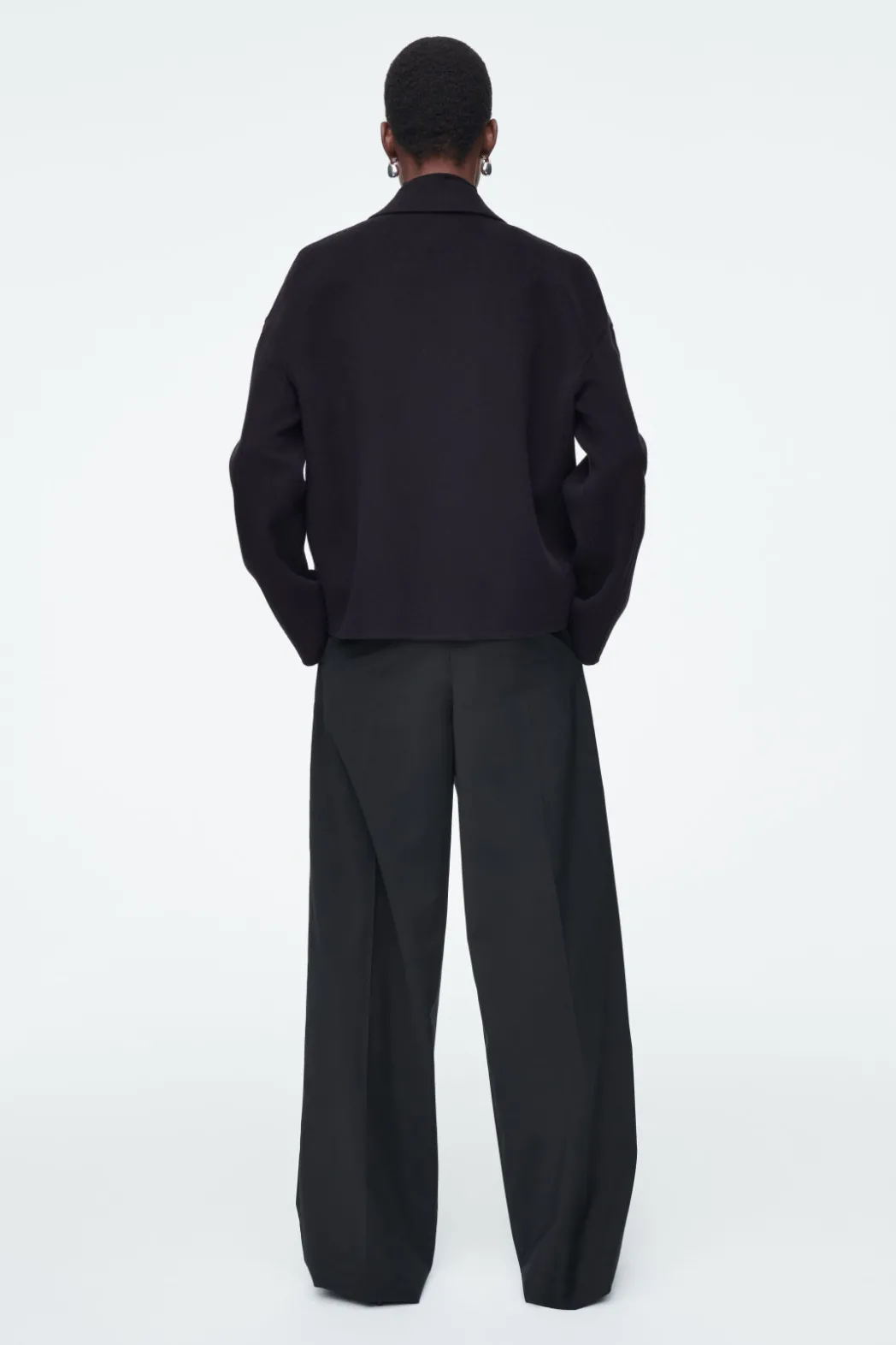 COS TAILORED DOUBLE-FACED WOOL JACKET NAVY