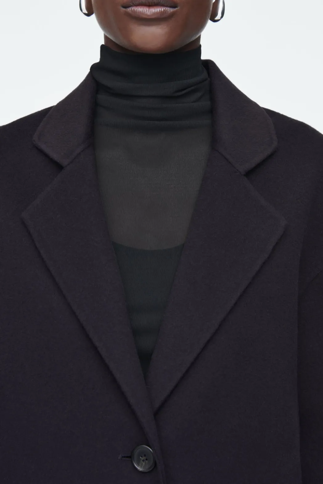 COS TAILORED DOUBLE-FACED WOOL JACKET NAVY
