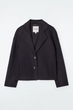 COS TAILORED DOUBLE-FACED WOOL JACKET NAVY