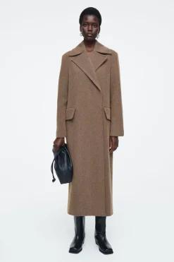 Best COS TAILORED HERRINGBONE WOOL COAT BROWN