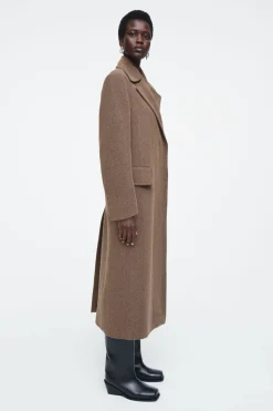 Best COS TAILORED HERRINGBONE WOOL COAT BROWN