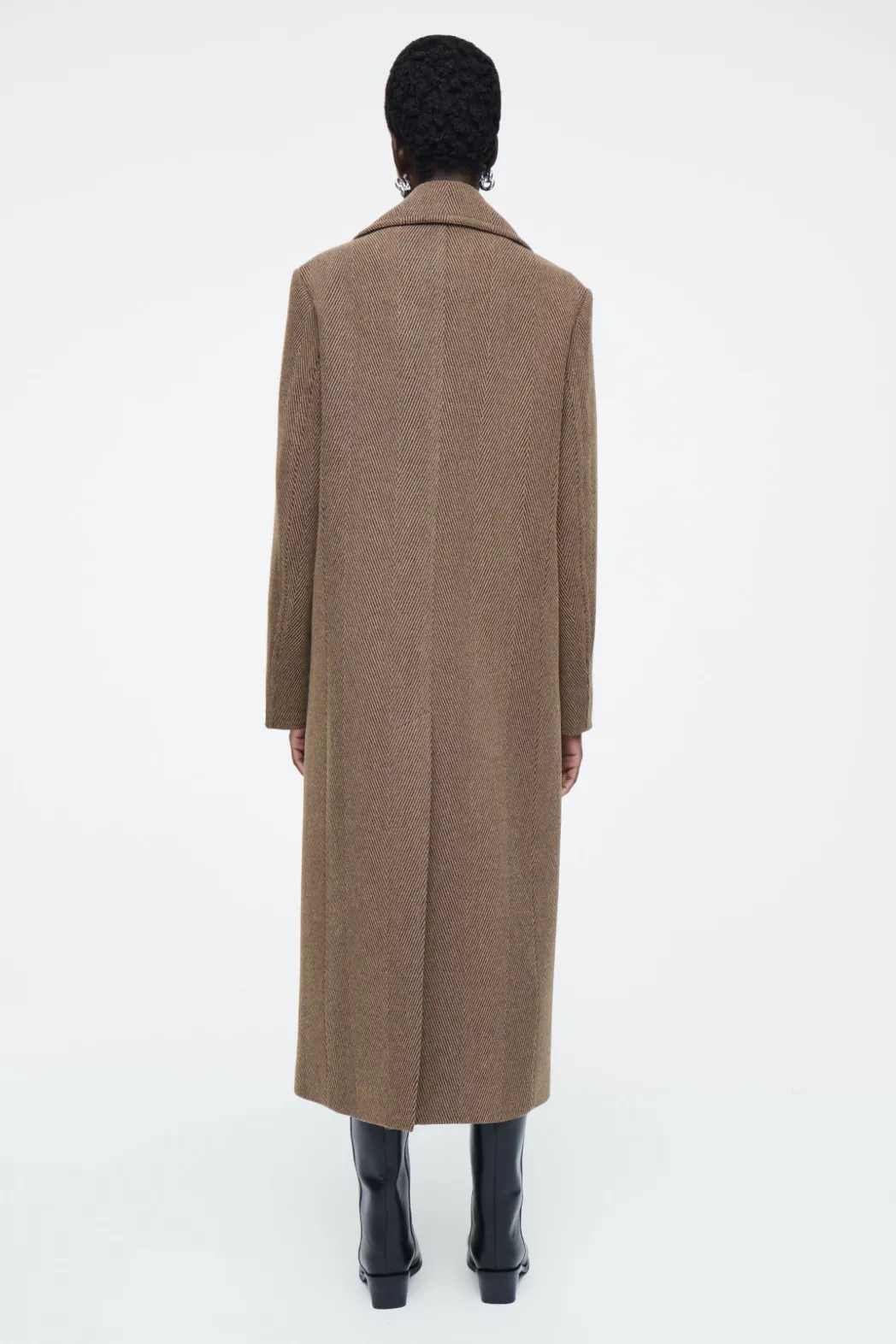 Best COS TAILORED HERRINGBONE WOOL COAT BROWN