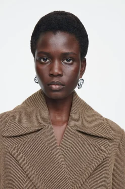Best COS TAILORED HERRINGBONE WOOL COAT BROWN