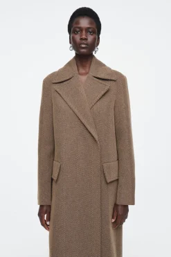 Best COS TAILORED HERRINGBONE WOOL COAT BROWN