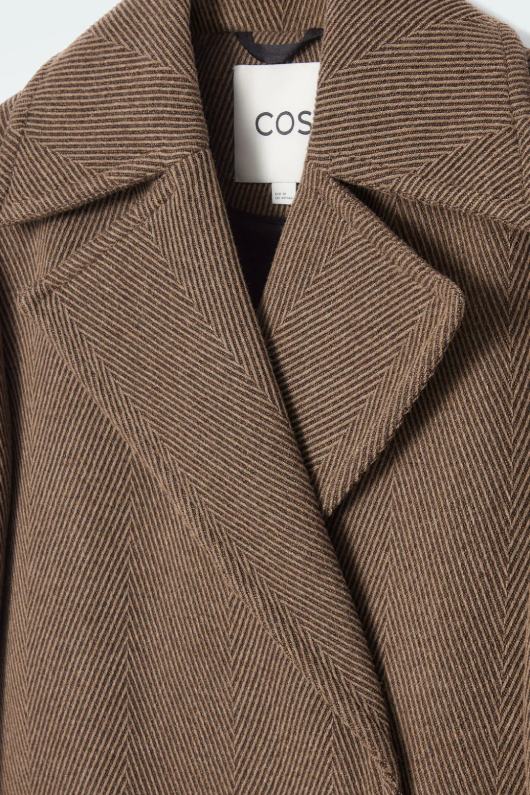 Best COS TAILORED HERRINGBONE WOOL COAT BROWN
