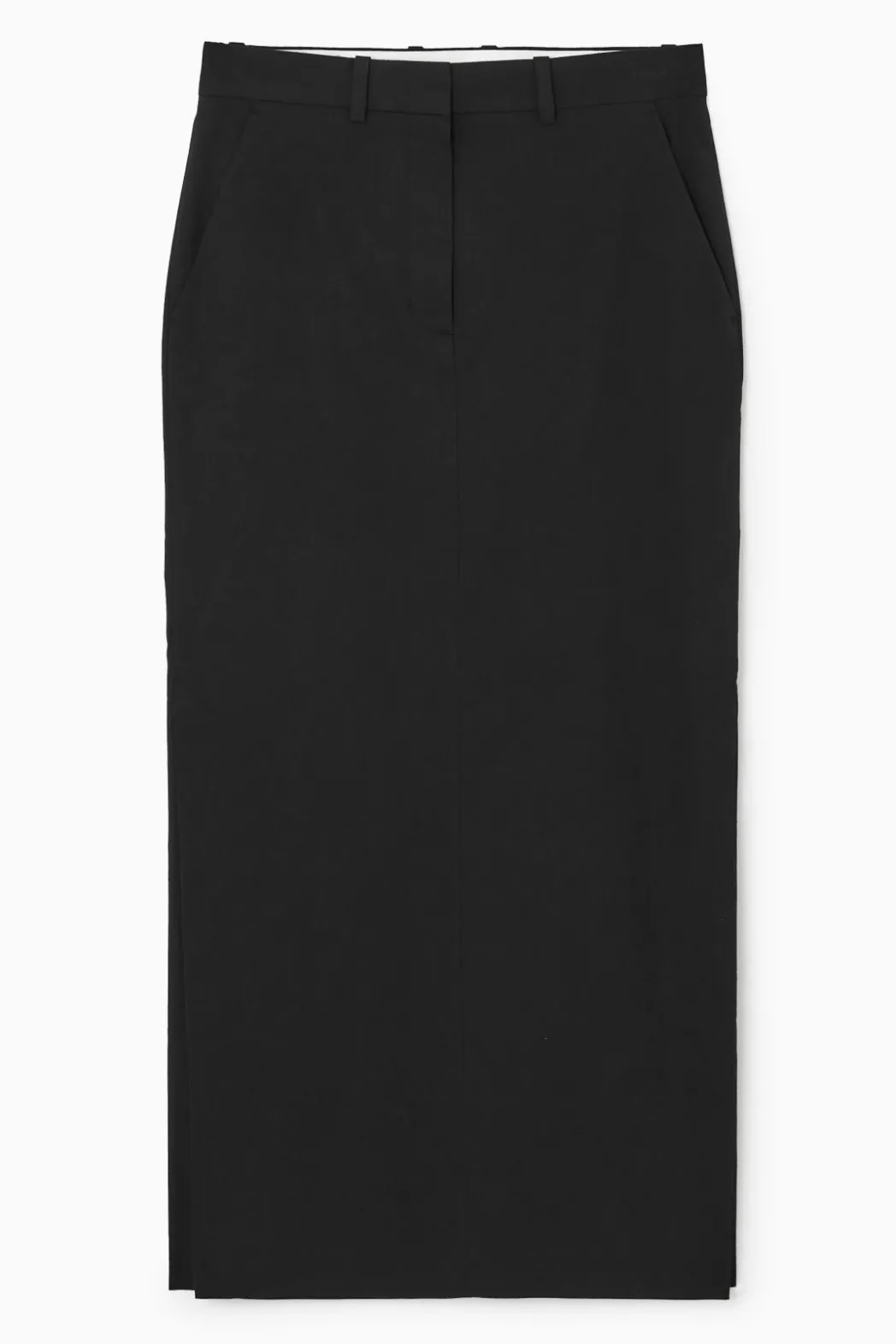 Clearance COS TAILORED LINEN-BLEND MAXI SKIRT BLACK
