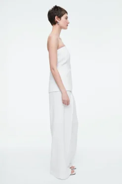 Sale COS TAILORED LINEN-BLEND PANTS WHITE