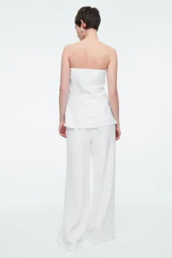 Sale COS TAILORED LINEN-BLEND PANTS WHITE